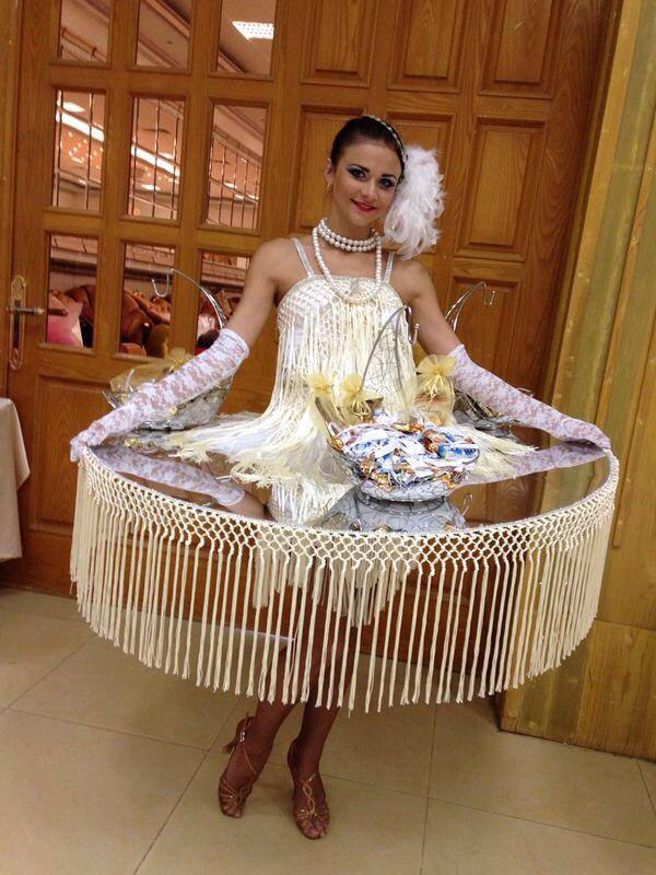 WHITE WALKING TABLE LADY IN THE UAE